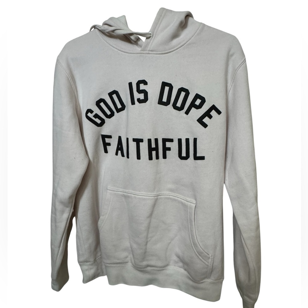 God is Dope Faithful Streetwear Oversized High End #77 White Men’s S Hoodie MINT